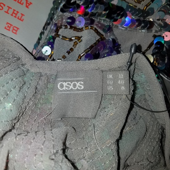 Nude & Iridescent Sequined - •ASOS• | Beaded Dress - Picture 2 of 8